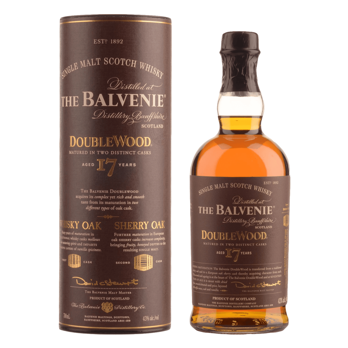 Balvenie Doublewood 17 Year Old Single Malt Scotch Whisky 700ml - Kent Street Cellars