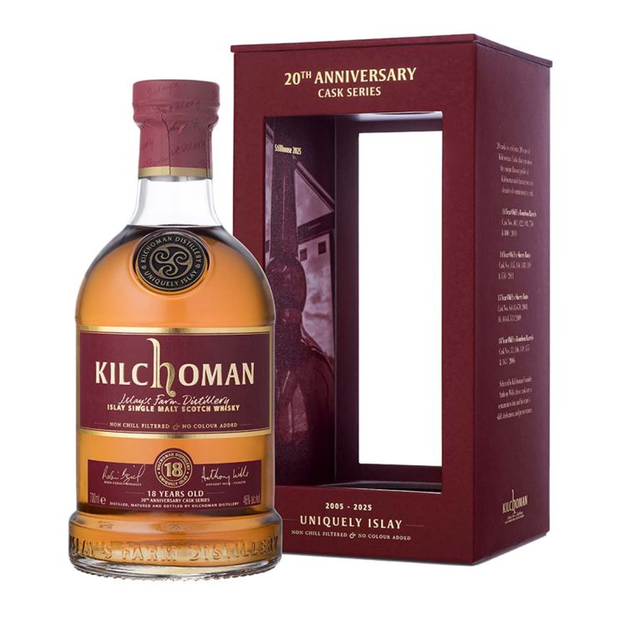 Kilchoman 20th Anniversary 18 Year Old Bourbon Cask Single Malt Scotch Whisky 700ml