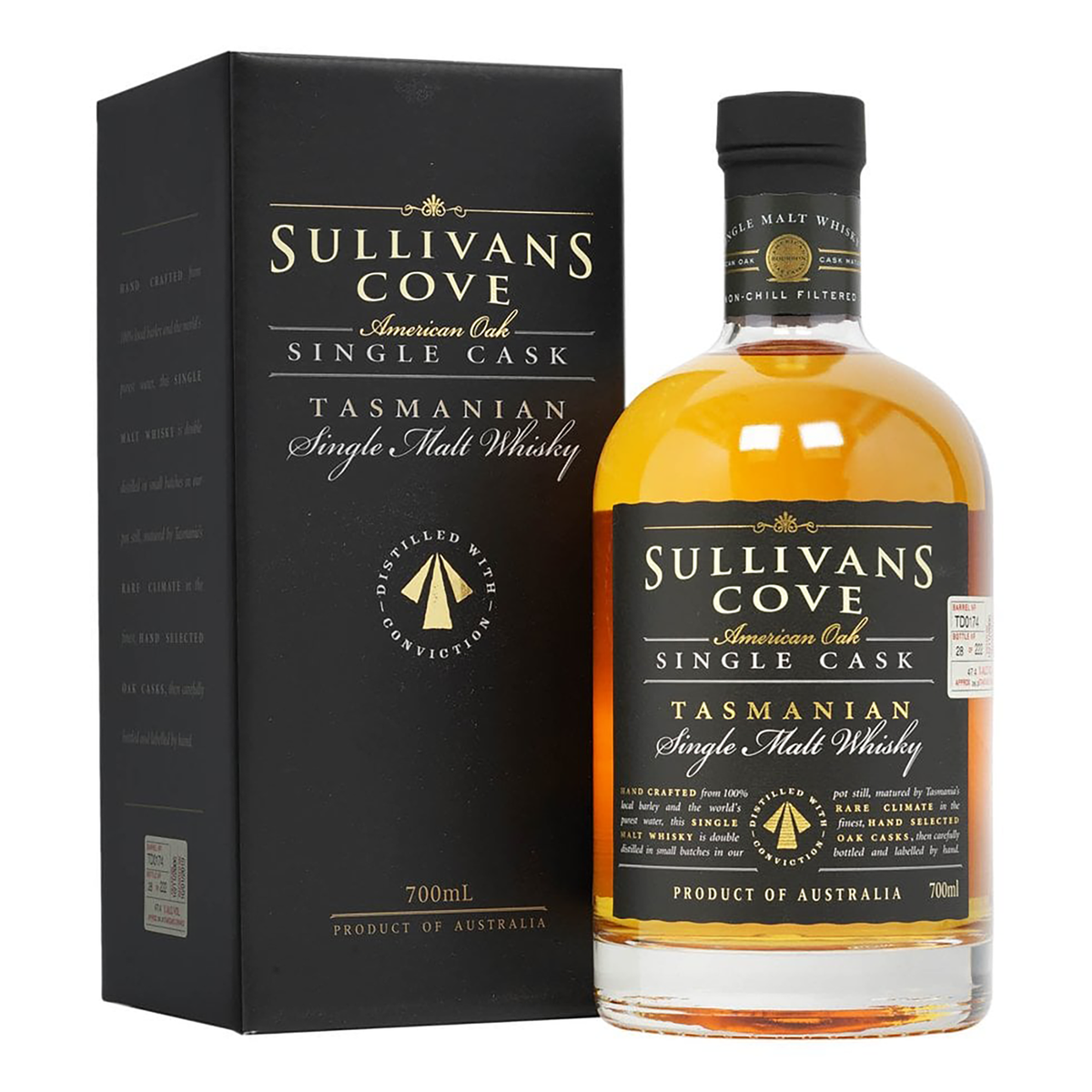 Sullivans Cove American Oak Ex-Bourbon Single Cask Single Malt Whisky 700ml (TD0250) - Kent Street Cellars