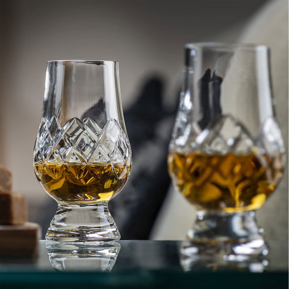 Glencairn Crystal Cut Tartan Whisky Glass (2 Pack in Presentation Box)