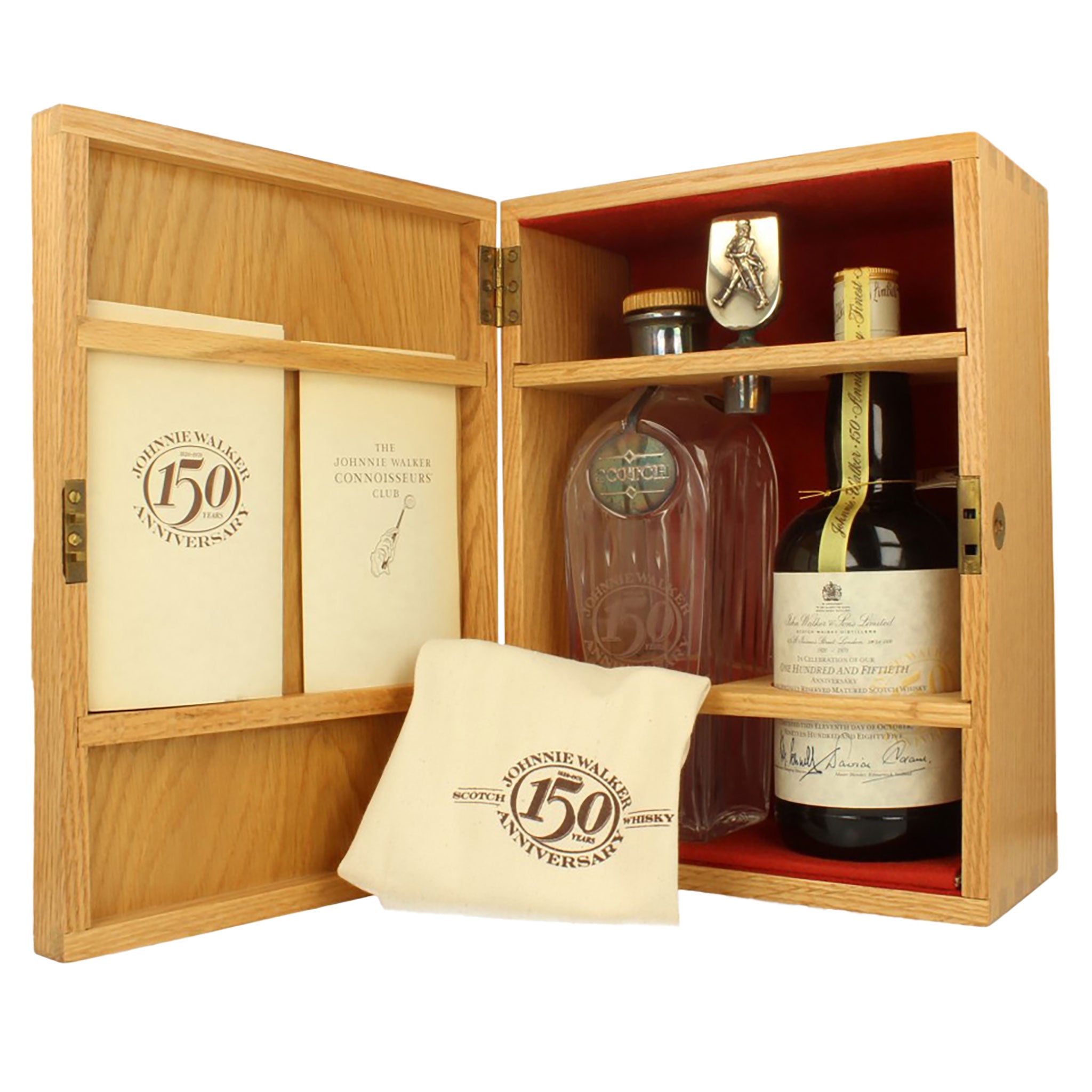 Johnnie Walker 150th Anniversary Blended Scotch Whisky 750ml Bottle and Crystal Decanter