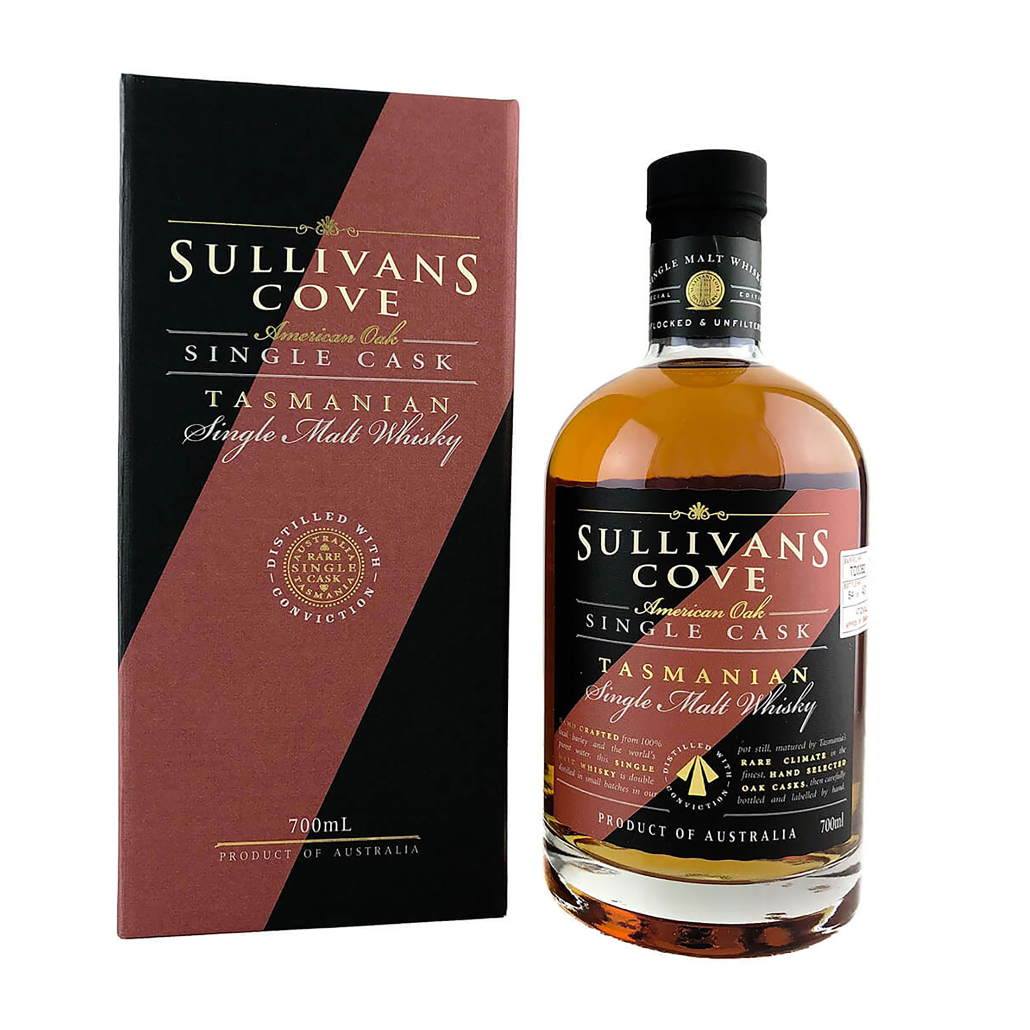Sullivans Cove American Oak Second Fill Single Cask Single Malt Whisky 700ml  (TD0199)