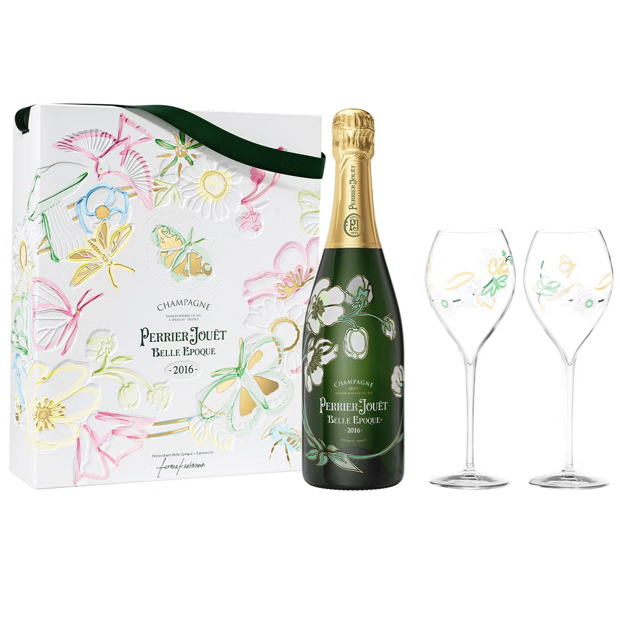 Perrier-Jouët Belle Epoque Champagne 2016 + 2 Glasses Set