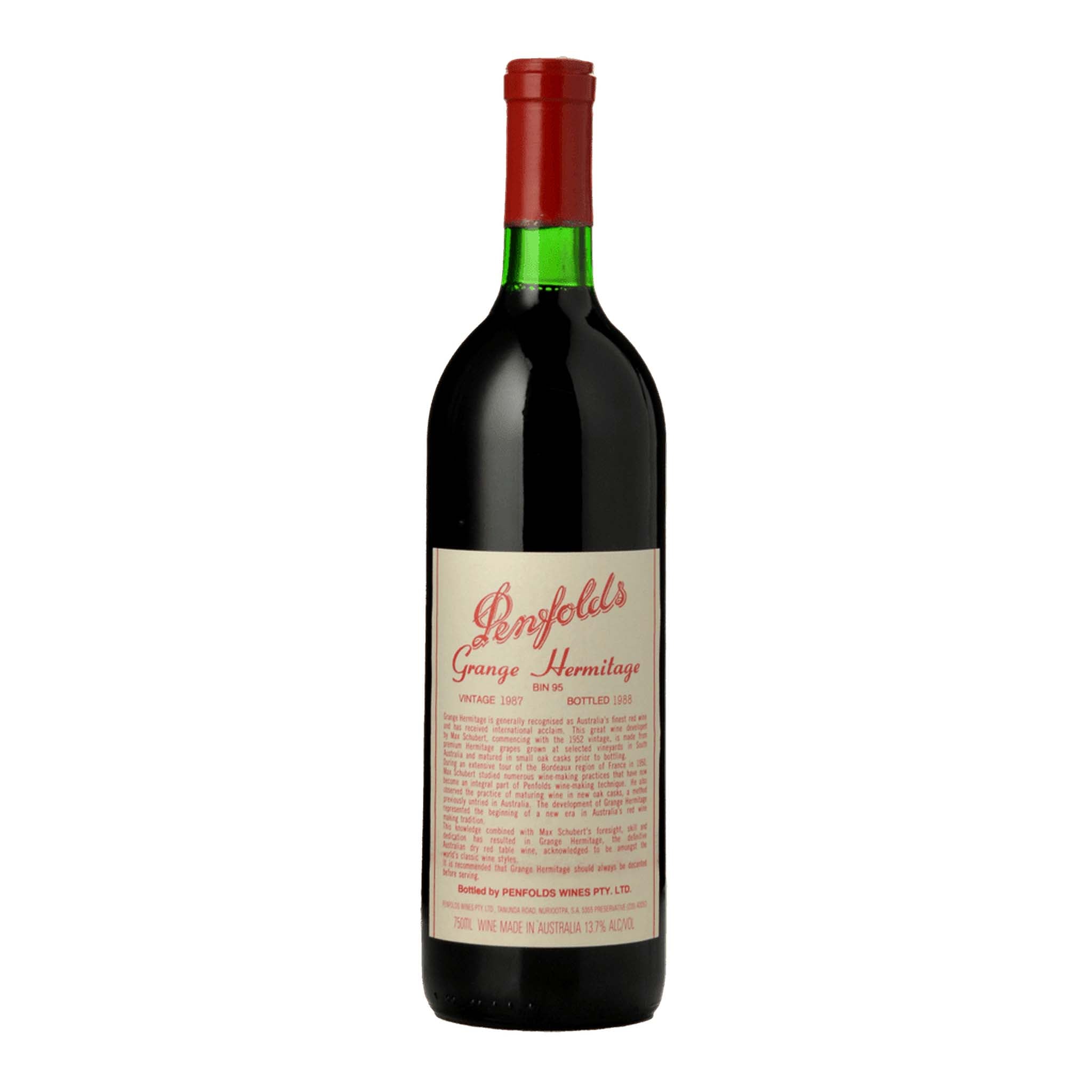 Penfolds Bin 95 Grange Shiraz 1987 (Signed By Max Schubert)