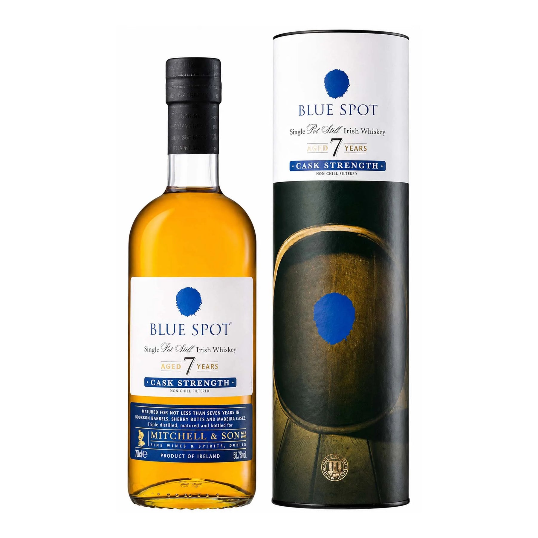 Blue Spot 7 Year Old Cask Strength Single Pot Still Irish Whiskey 700ml