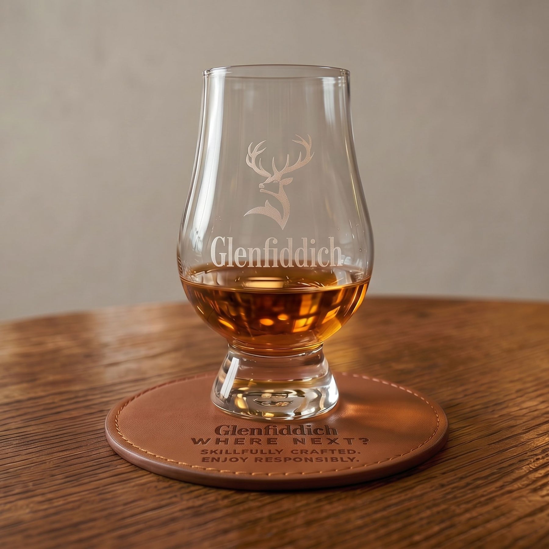 Glenfiddich Leather Coaster