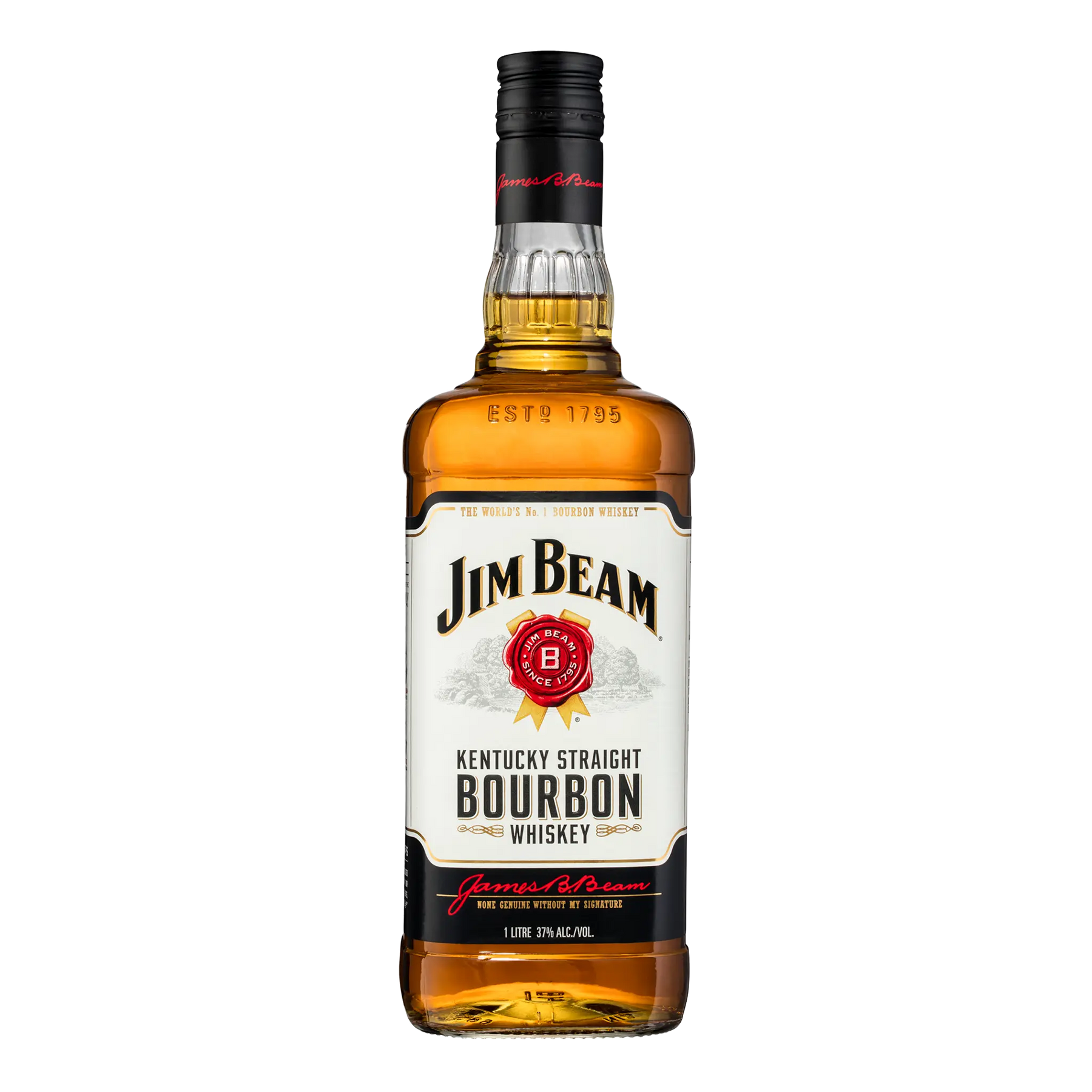 Jim Beam White Label Bourbon Whiskey 1L - Kent Street Cellars