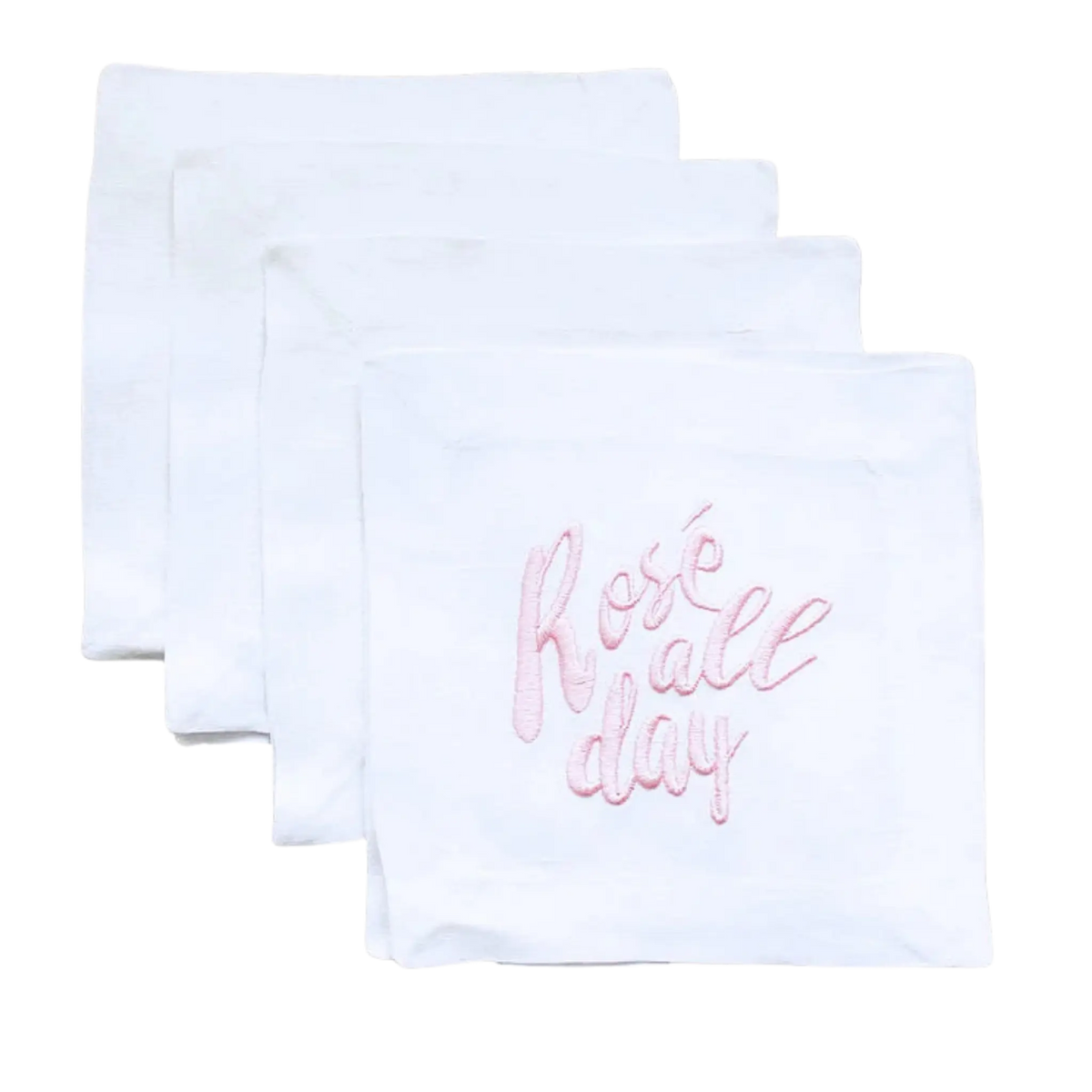 Lettermade Rosé All Day Linen Cocktail Napkins, Set of 4 - Kent Street Cellars