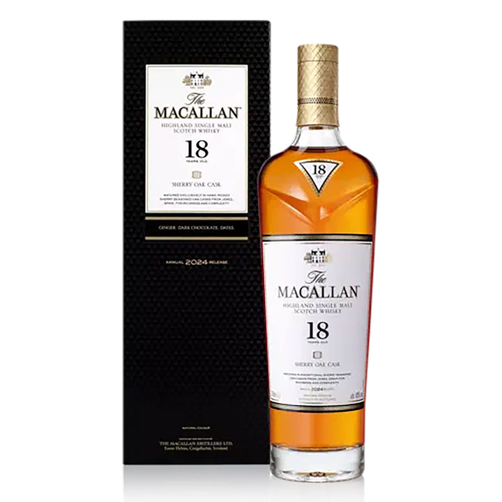 The Macallan Sherry Oak Cask 18 Years Old Single Malt Scotch Whisky 700ml (2024 Release)
