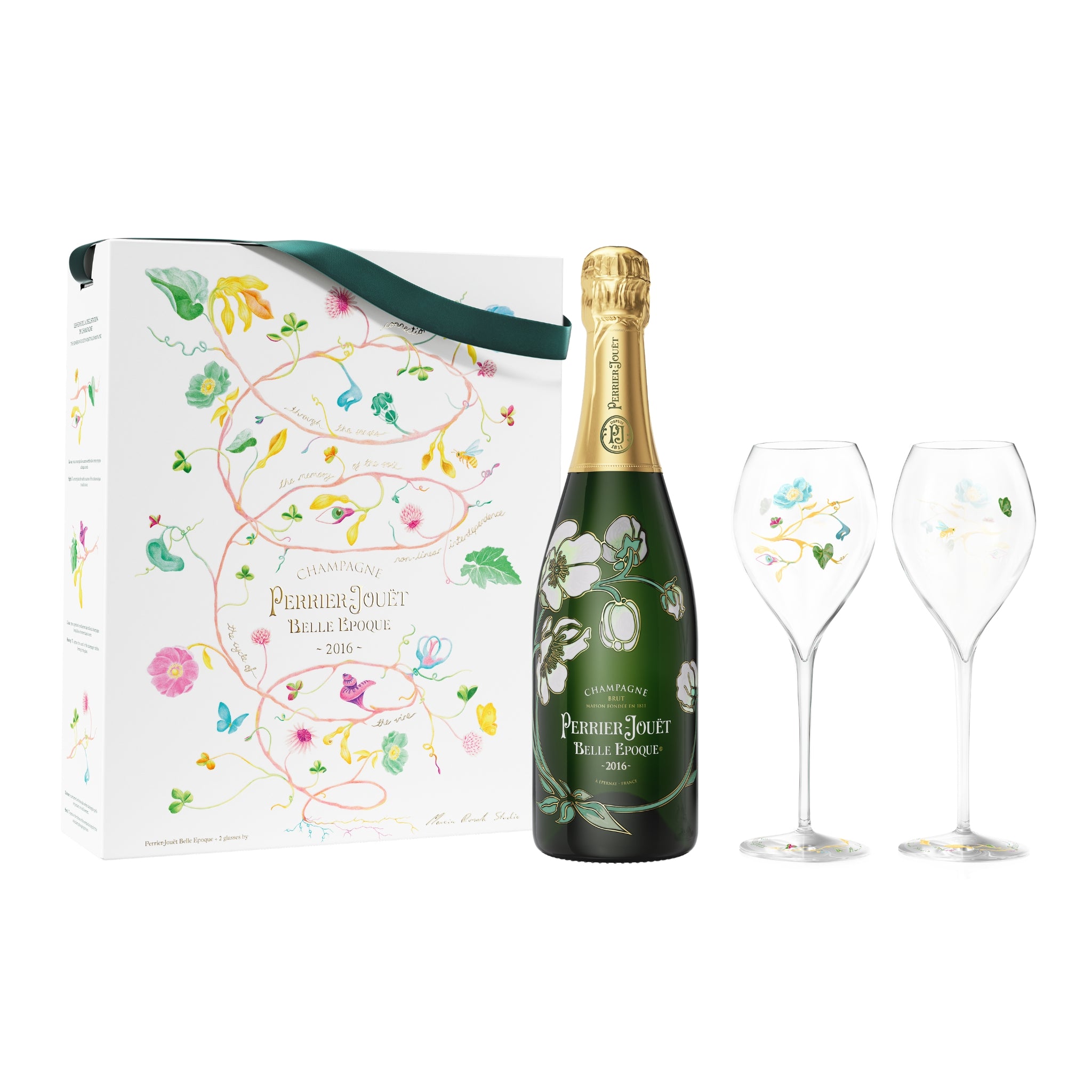 【KKです】Perrier-Jouët Belle Epoque 2016 Perrier-Jouët Belle Epoque Champagne 2016 + 2 Glasses Set | Kent