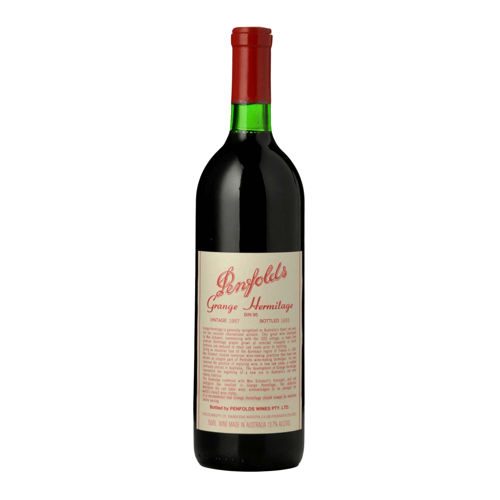 Penfolds Bin 95 Grange Shiraz 1987 (Signed By Max Schubert)