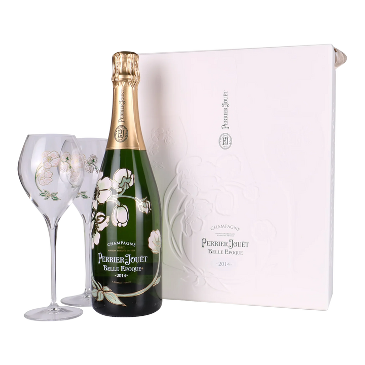 Perrier-Jouët Belle Epoque Champagne 2014 + 2 Glasses Set