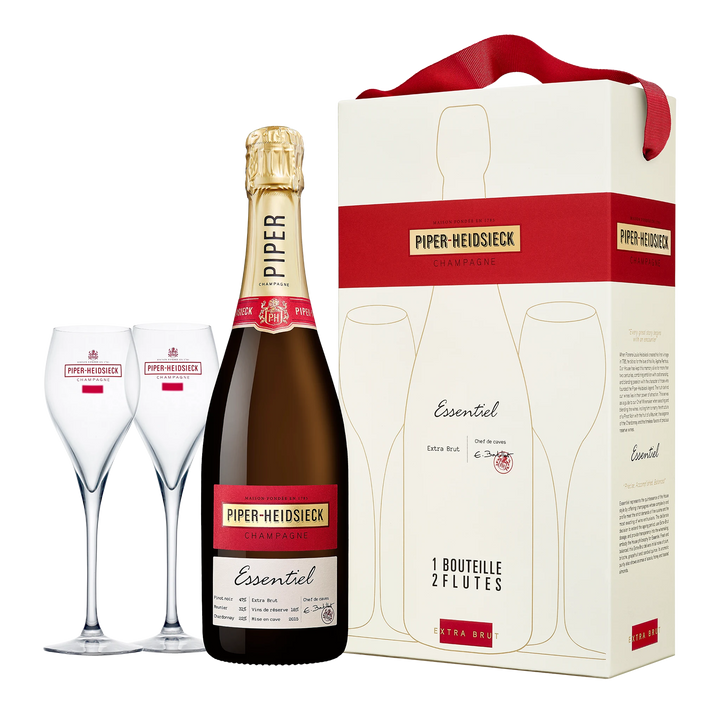 Piper-Heidsieck Essentiel Extra Brut + 2 Champagne Flutes