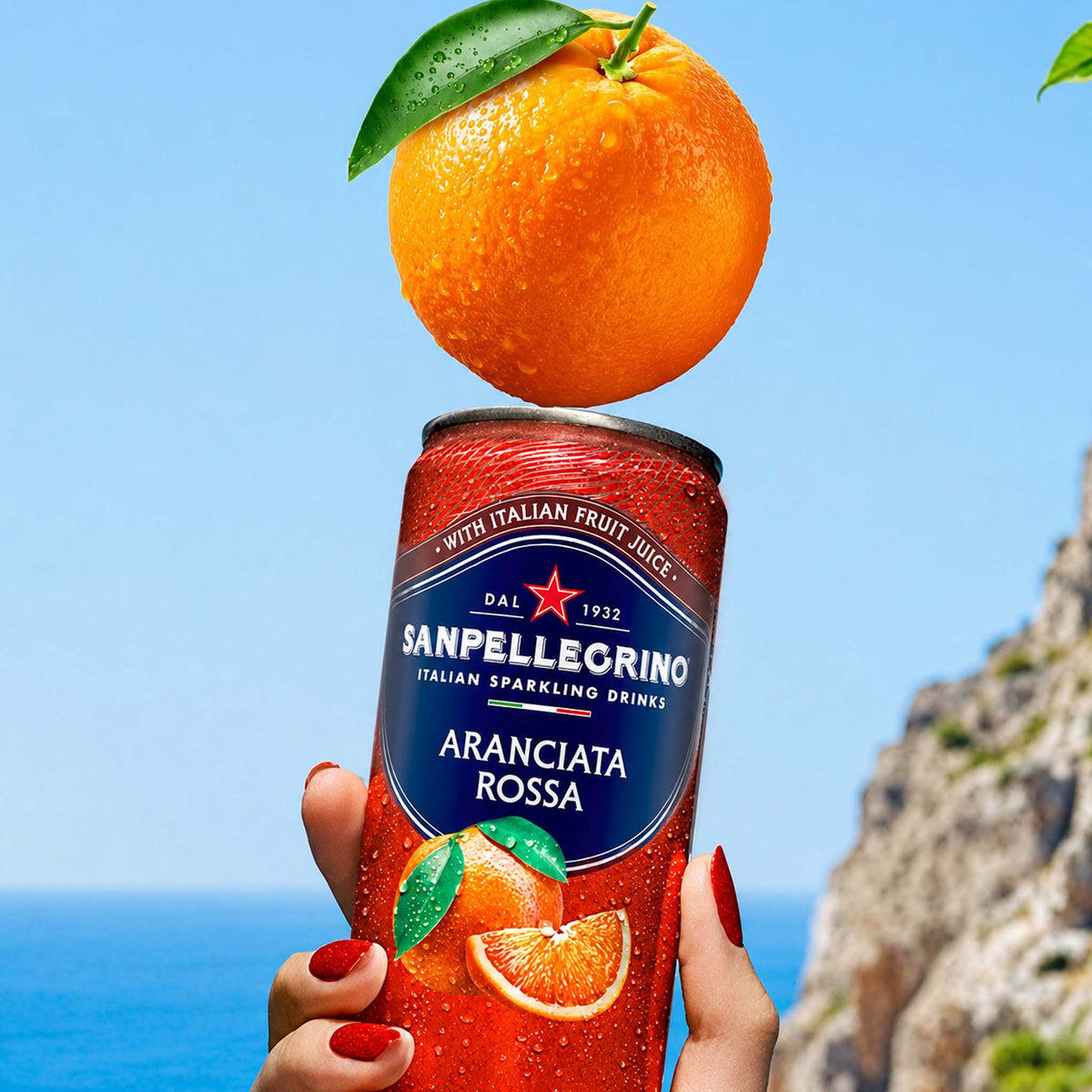 San Pellegrino Aranciata Rossa 330ml Can (4 Pack)