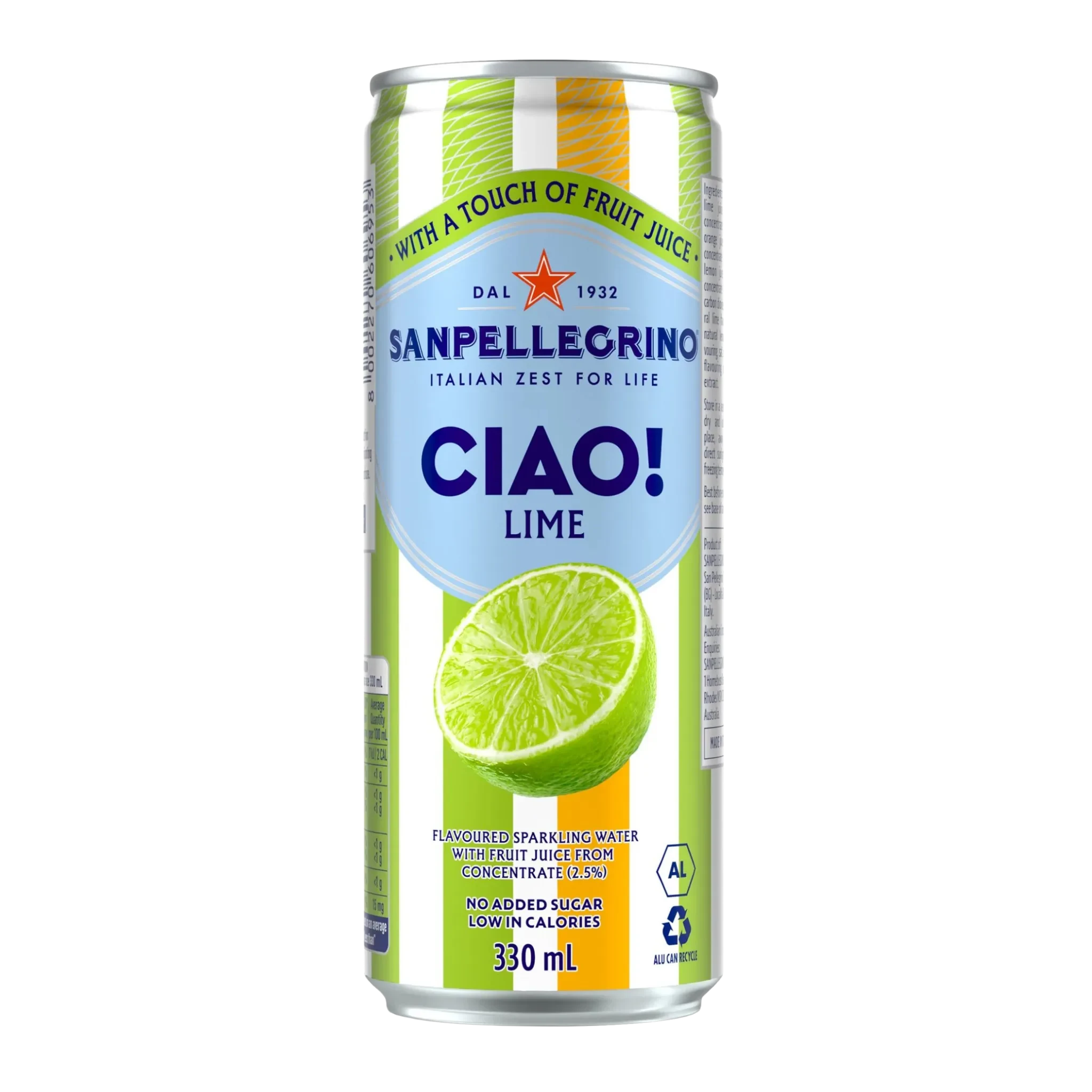San Pellegrino Ciao Lime 330ml Can (4 Pack)