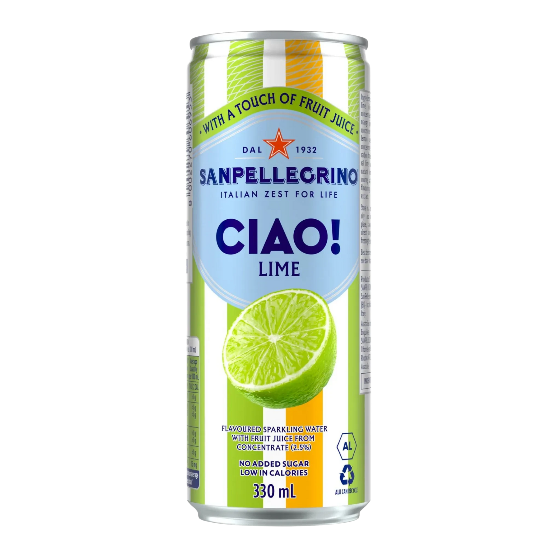 San Pellegrino Ciao Lime 330ml Can (4 Pack) - Kent Street Cellars