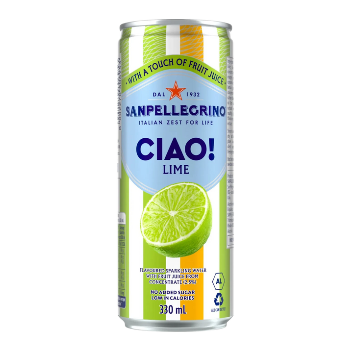 San Pellegrino Ciao Lime 330ml Can (4 Pack)