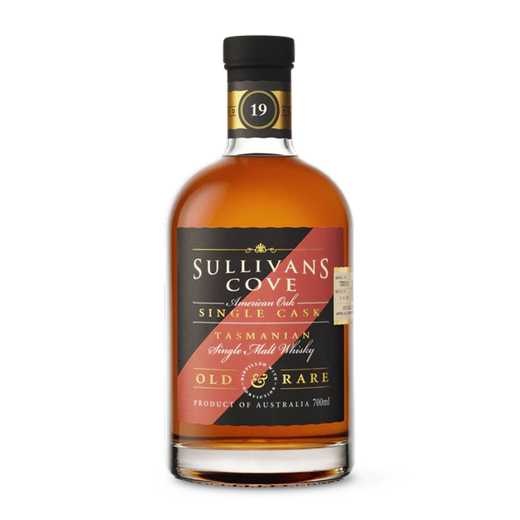 Sullivans Cove Old & Rare American Oak Second Fill Single Cask 19 Year Old Single Malt Whisky 700ml (TD0018) - Kent Street Cellars