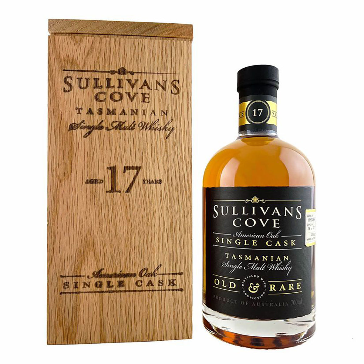 Sullivans Cove American Oak Single Cask Old & Rare 17 Year Old Single Malt Whisky 700ml (HH0499) - Kent Street Cellars