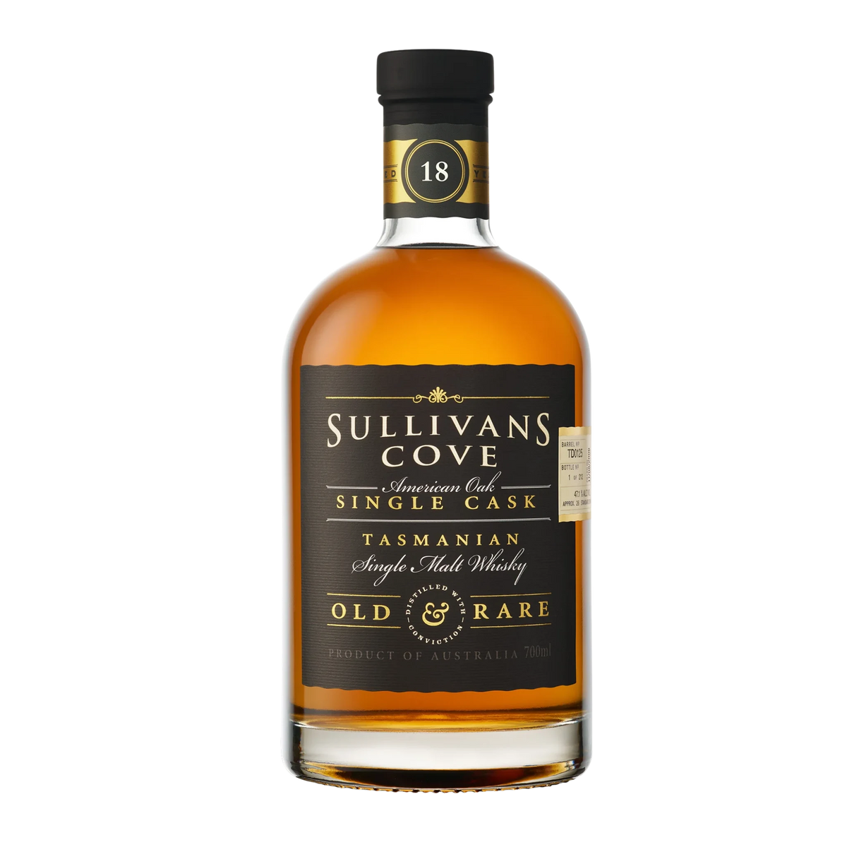 Sullivans Cove Old & Rare American Oak Single Cask 18 Year Old Single Malt Whisky 700ml (TD0125)