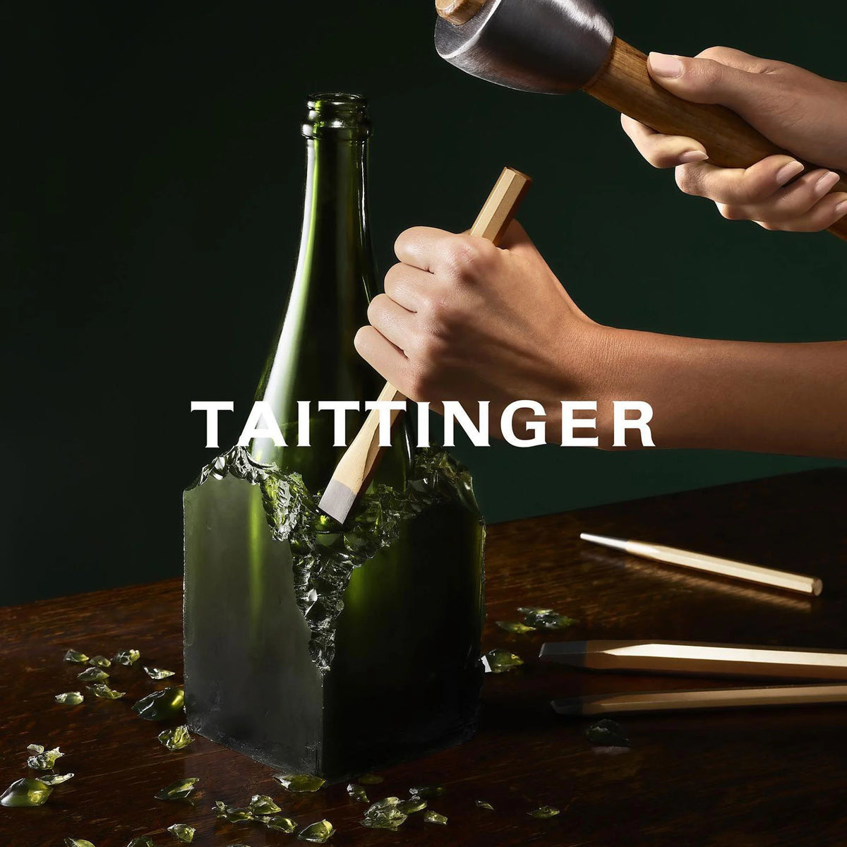 Taittinger Brut Réserve Champagne NV + Champagne Flutes