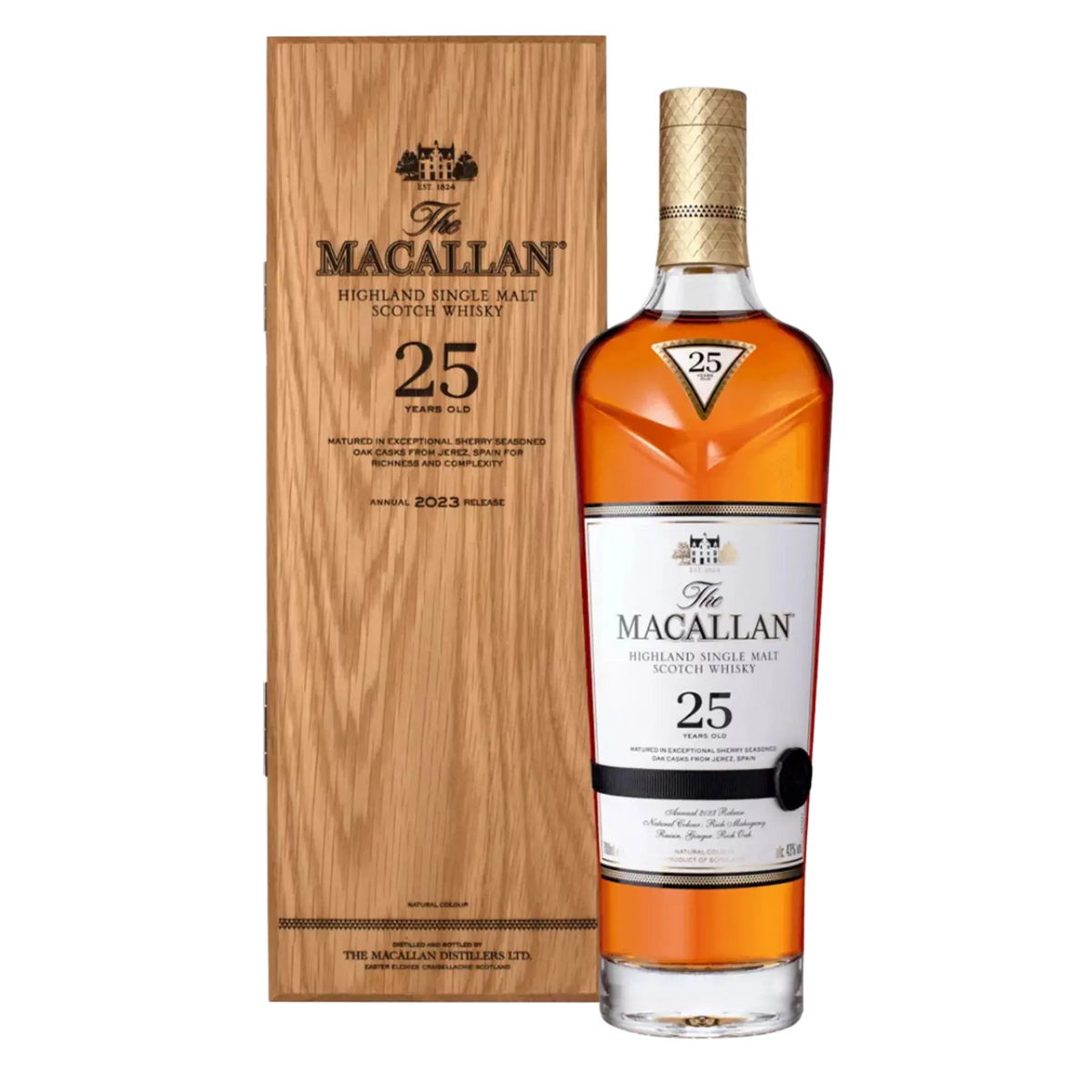 The Macallan Sherry Oak 25 Year Old Single Malt Scotch Whisky 700ml (2023 Release) - Kent Street Cellars