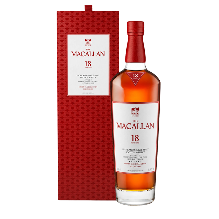 The Macallan Sherry Oak Cask 18 Years Old Single Malt Scotch Whisky 700ml (2025 Release)