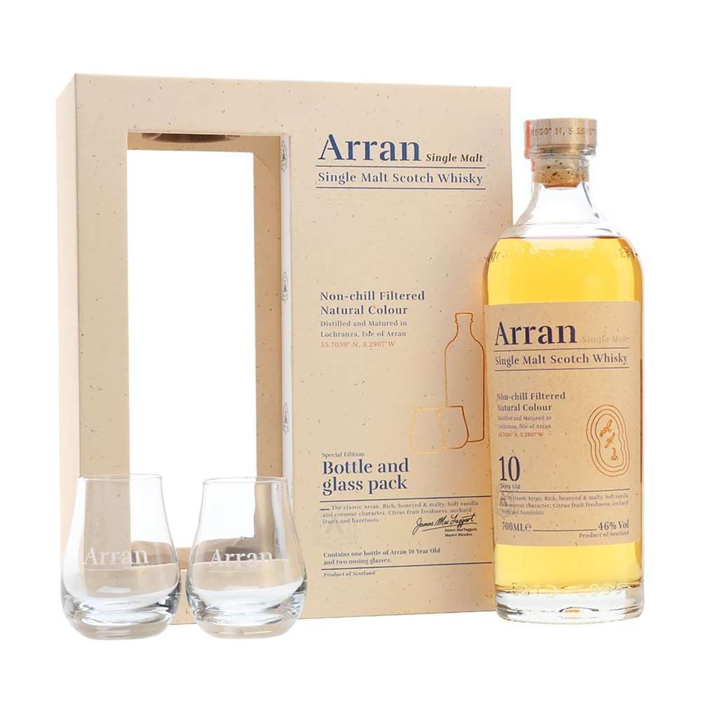 Arran 10 Years Old Island Single Malt Scotch Whisky Glass Pack 700ml