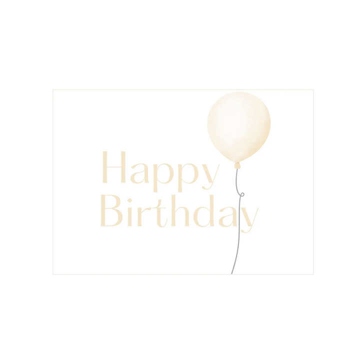 Happy Birthday Cream Balloon Greeting Card