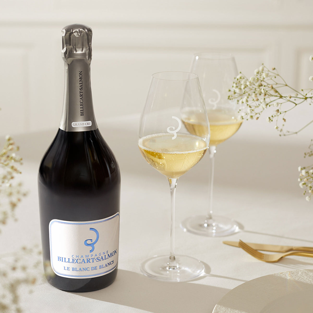 Billecart-Salmon Le Blanc de Blancs Grand Cru NV + 2 Glasses Gift Set