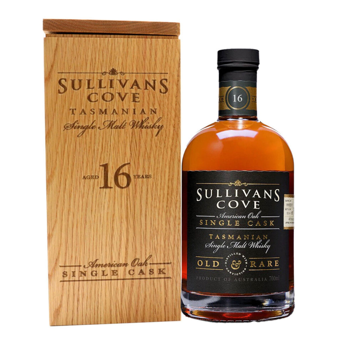 Sullivans Cove Old & Rare American Oak Second Fill Single Cask 16 Year Old Single Malt Whisky 700ml (TD0252) - Kent Street Cellars
