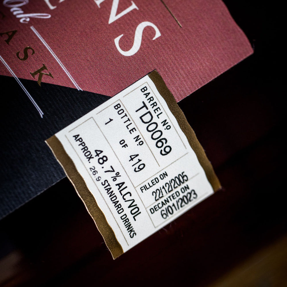 Sullivans Cove Old & Rare American Oak Second Fill Single Cask 17 Year