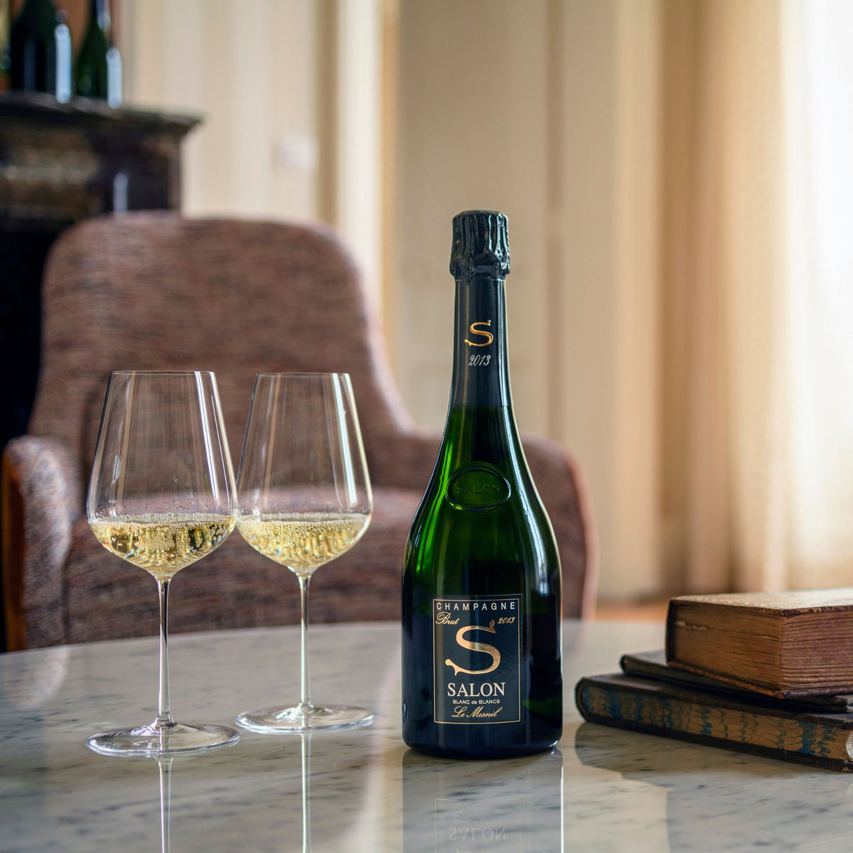Champagne Salon Le Mesnil Blanc de Blanc 2013 & Glasses - Kent Street Cellars