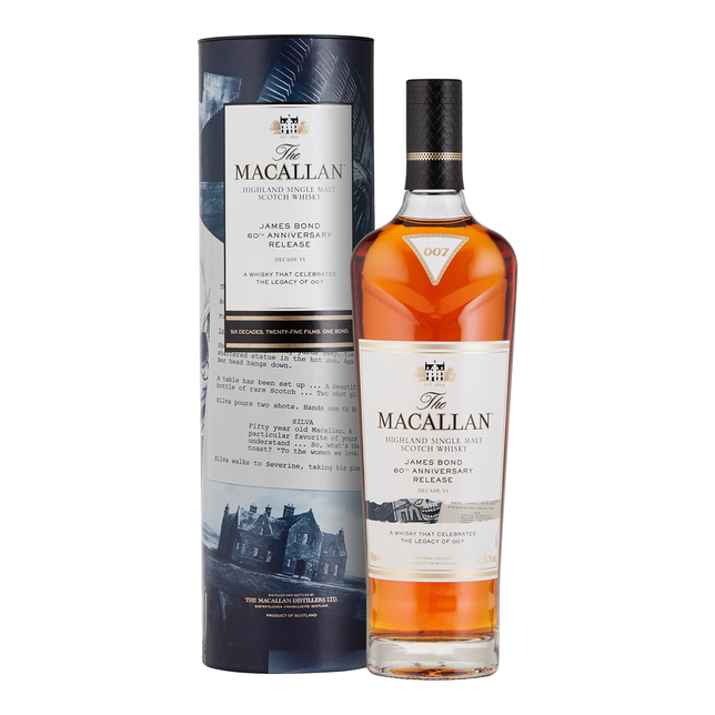 The Macallan James Bond 60th Anniversary Release Decade VI Single Malt Scotch Whisky 700ml