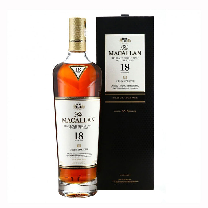 The Macallan Sherry Oak Cask 18 Years Old Single Malt Scotch Whisky 700ml (2019 Release)