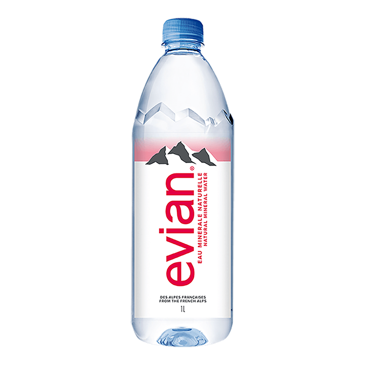 Evian Natural Mineral Water 1L PET Bottle (Case)