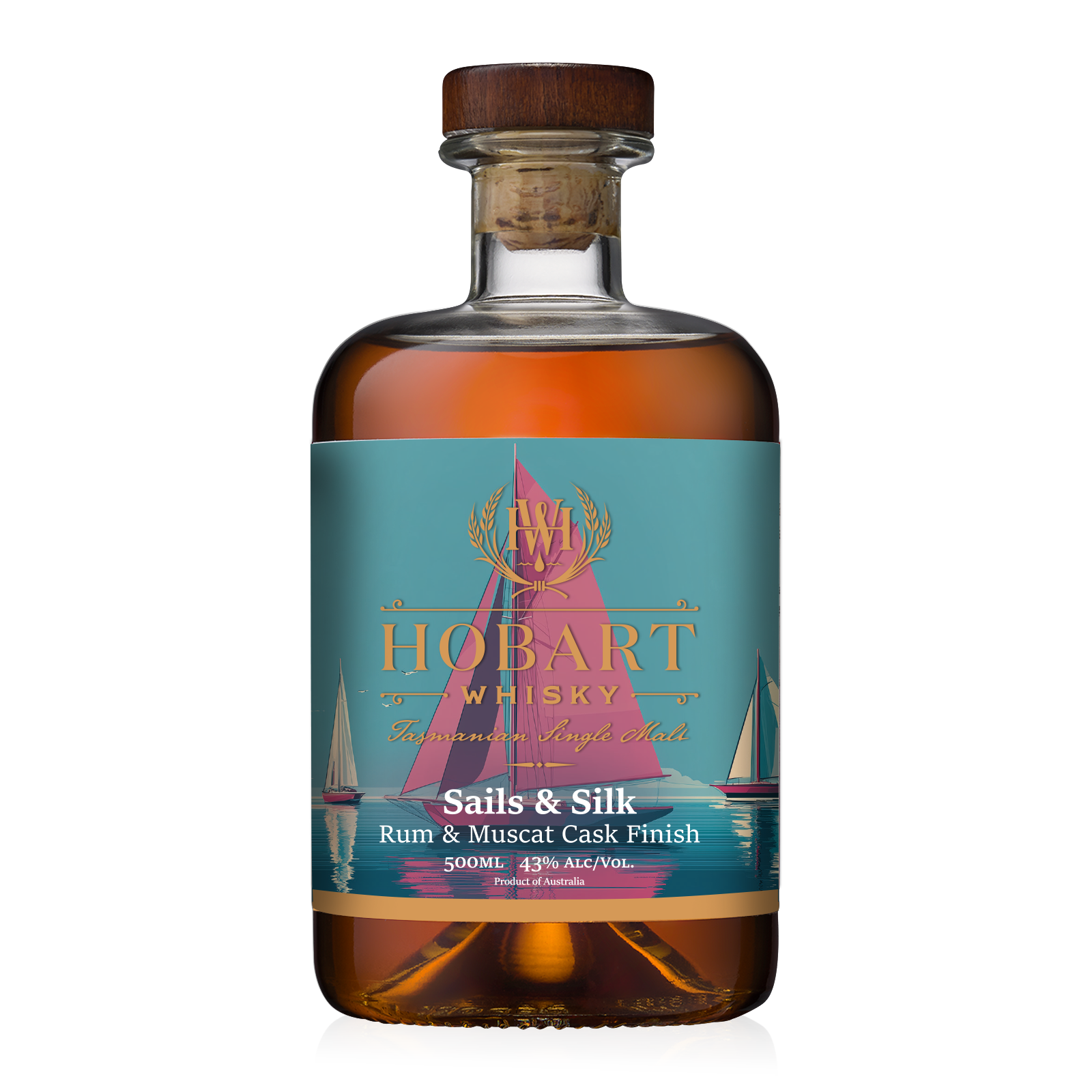 Hobart Whisky Sails & Silk Rum & Muscat Cask Finish Single Malt Whisky 500ml