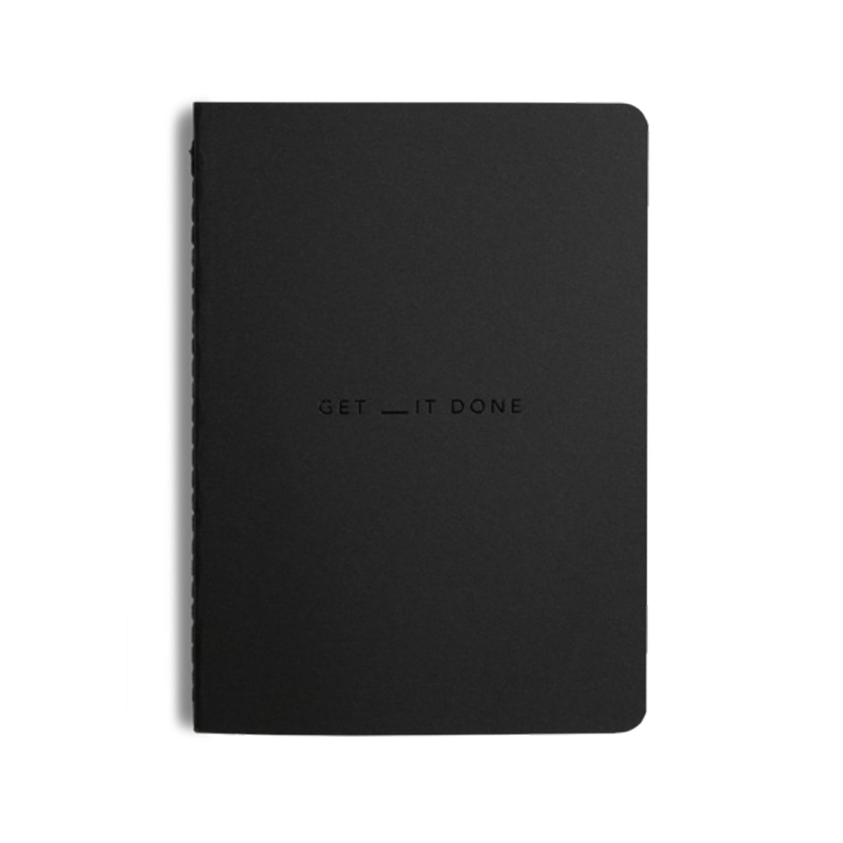 MiGoals Get _it Done Notebook, Black & Black Foil, A6