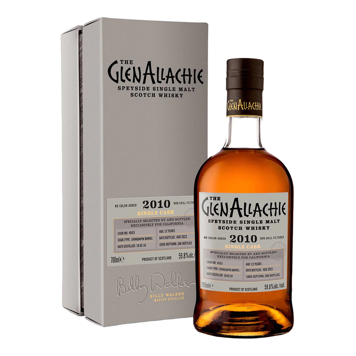 GlenAllachie Single Cask 2010 Chinquapin Barrel 12 Year Old Single Malt Scotch Whisky 700ml