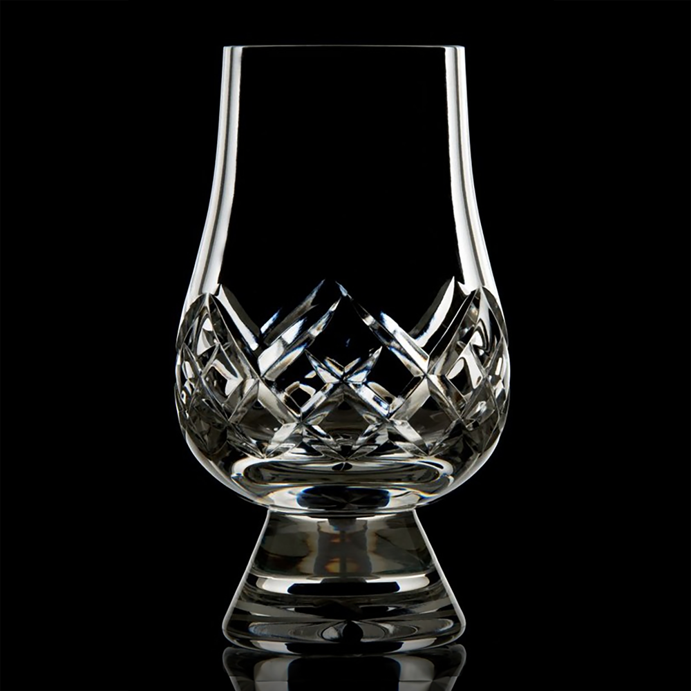 Glencairn Crystal Cut Tartan Whisky Glass (2 Pack + Leather Case)