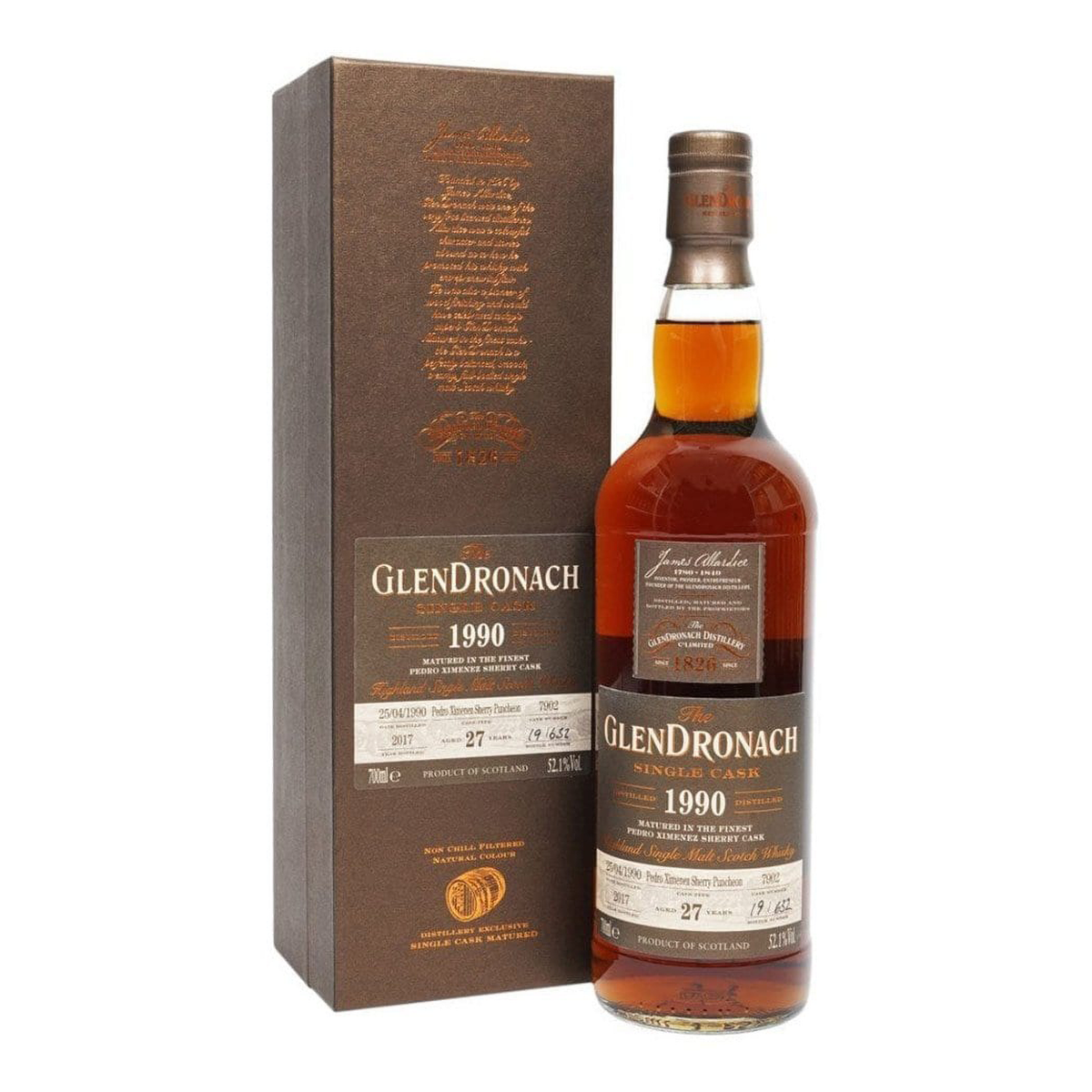 Glendronach 1990 Single Cask #7902 27 Year Old Cask Strength Single Malt Scotch Whisky - Kent Street Cellars