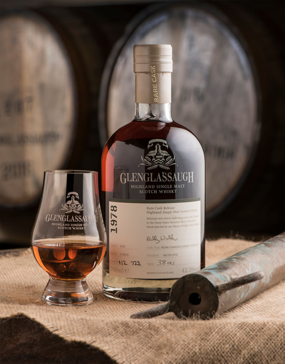 GlenGlassaugh 1978 Rare Cask #2343 Release Pedro Ximenez Sherry Puncheon 38 Year Old Single Malt Scotch Whisky 700ml - Kent Street Cellars