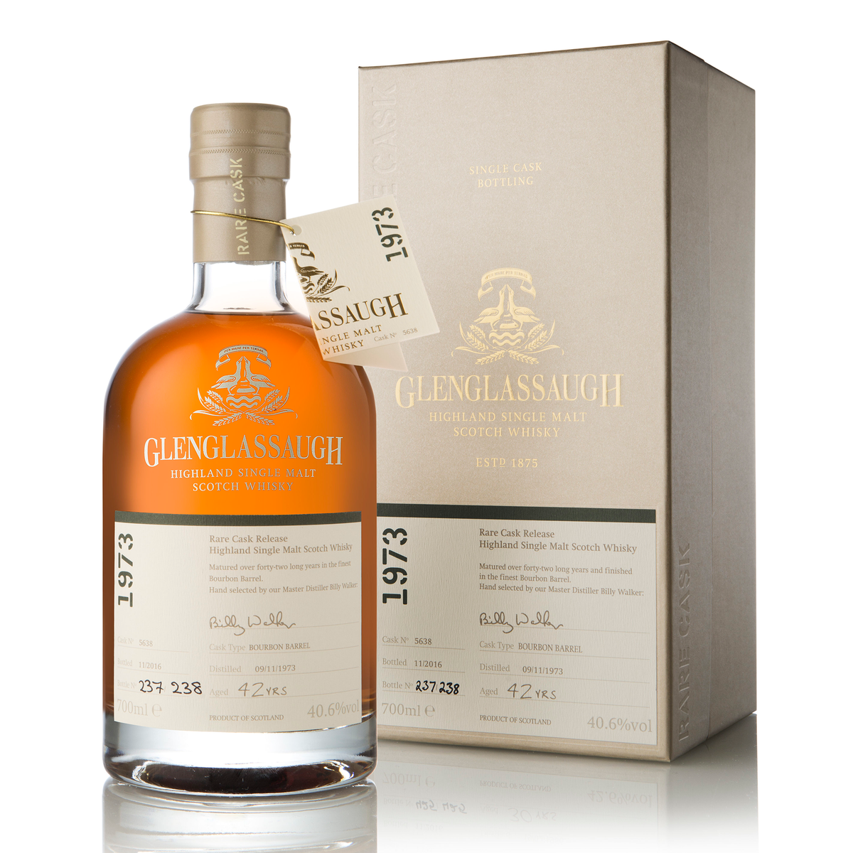 GlenGlassaugh 1973 Rare Cask #5638 42 Year Old Single Malt Scotch Whisky 700ml