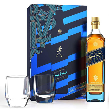 Johnnie Walker Blue Label Blended Scotch Whisky 700ml + 2 Glasses - Kent Street Cellars