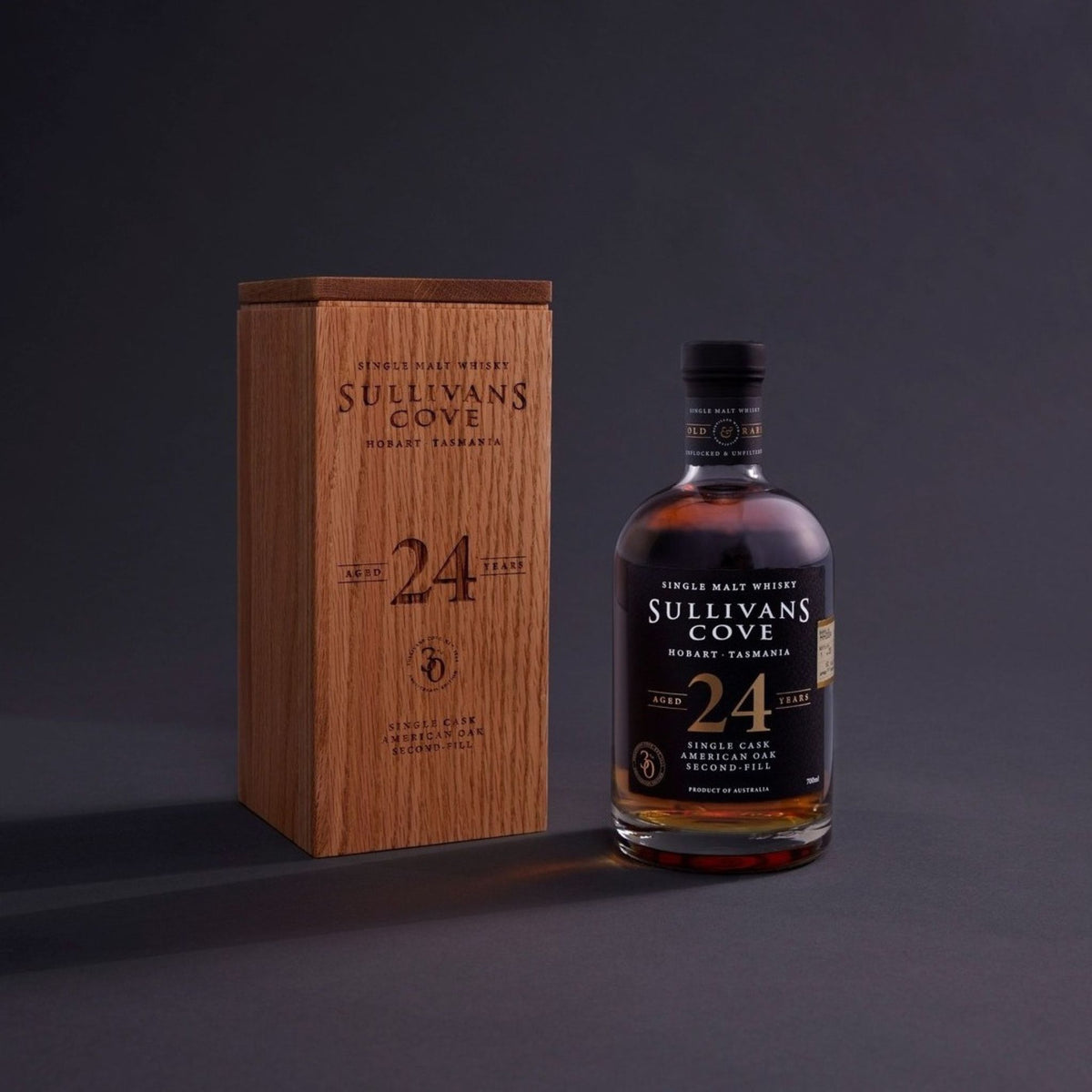 Sullivans Cove Old & Rare American Oak Second Fill Single Cask 24 Year Old Single Malt Whisky 700ml (HH0004) - Kent Street Cellars