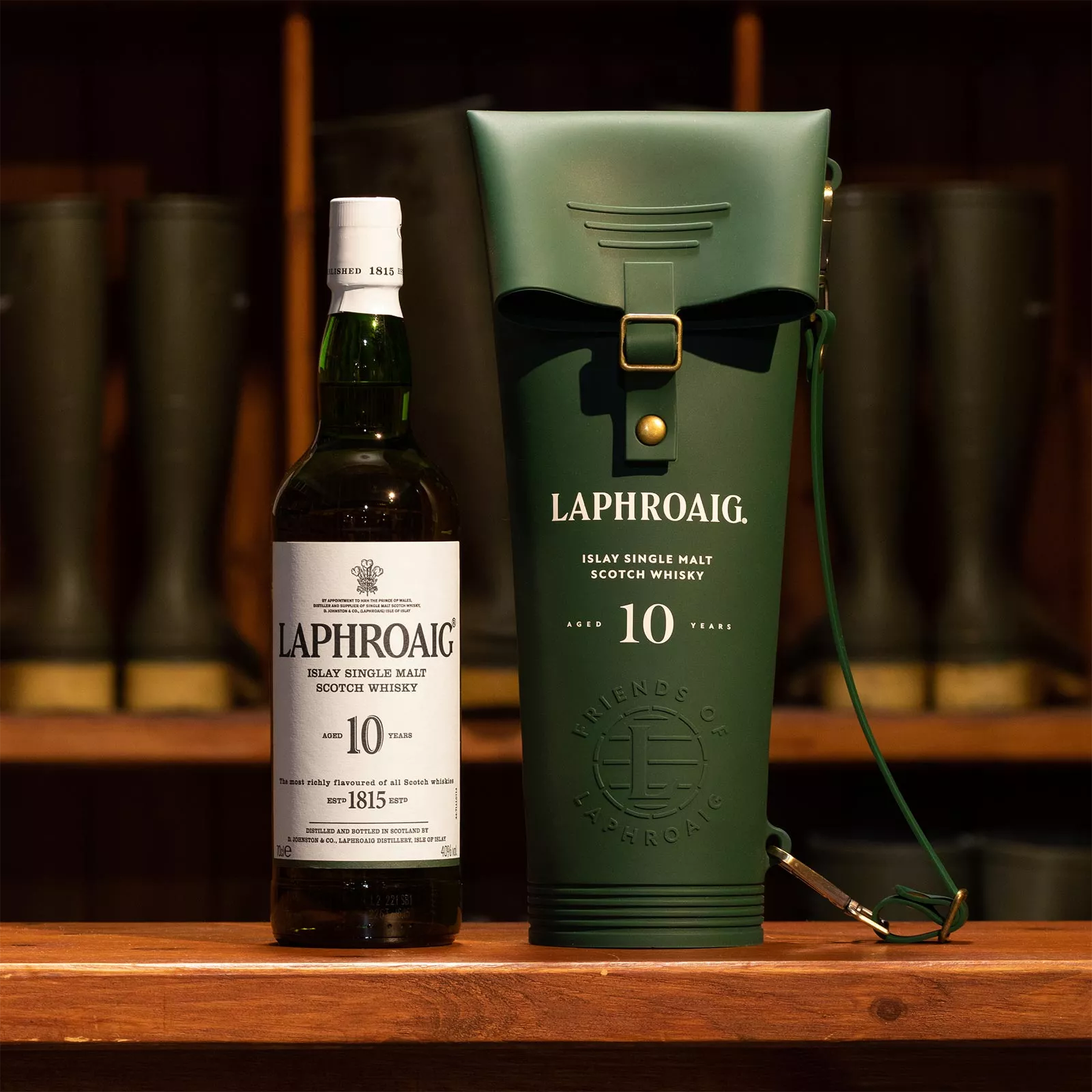 Laphroaig 10 Year Old Single Malt Scotch Whisky 700ml + Welly Boot Bag
