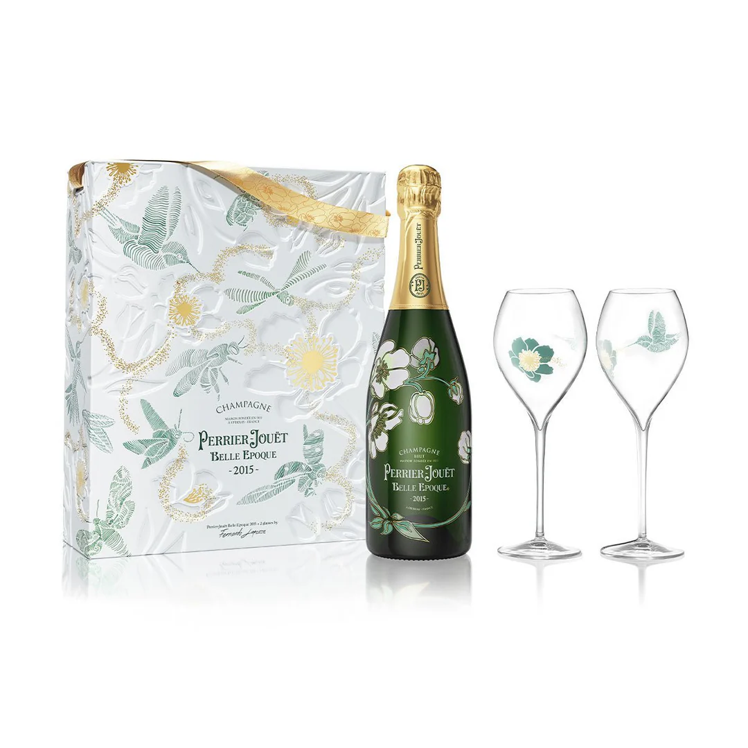 Perrier-Jouët Belle Epoque Champagne 2015 + 2 Glasses Set