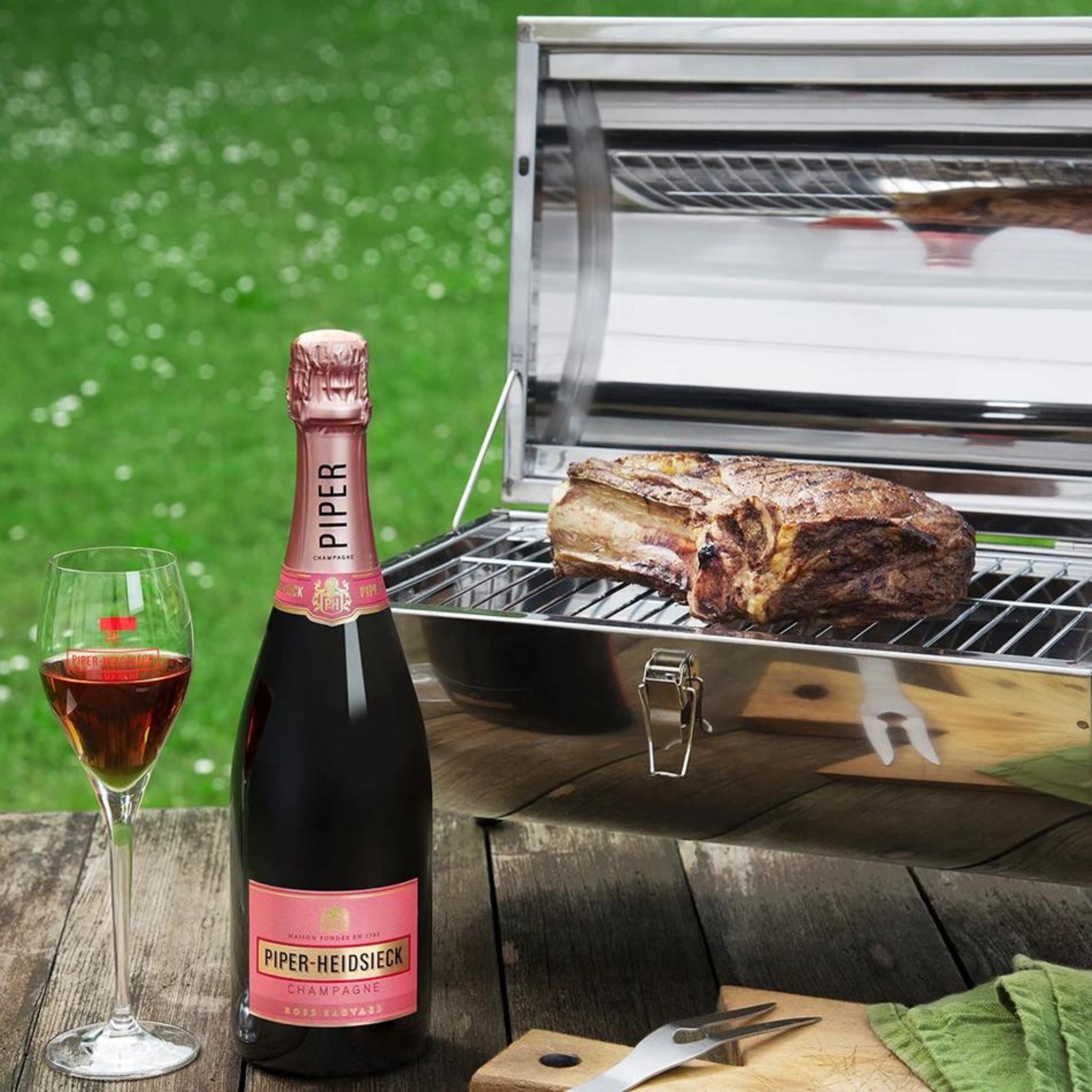 ﻿Piper-Heidsieck Rose Sauvage with BBQ Grill & Ice Cooler