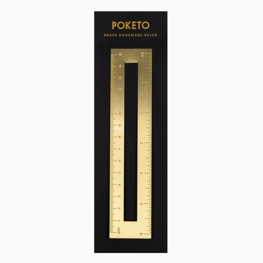 Poketo Brass Bookmark, Ruler