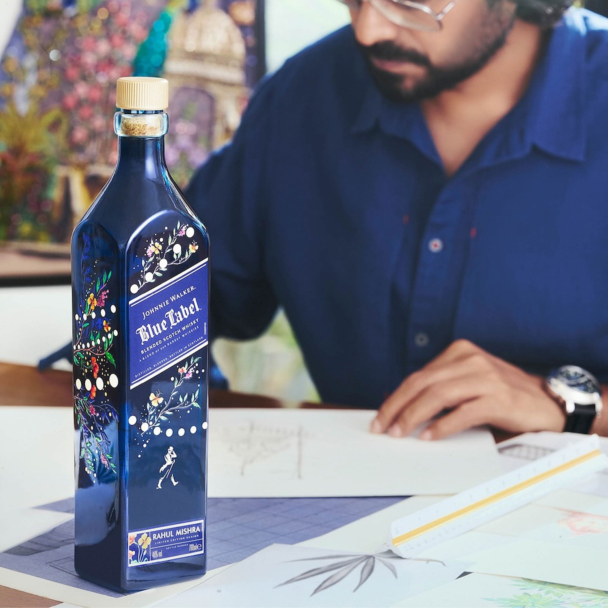 Johnnie Walker Blue Label Diwali x Rahul Mishra Blended Scotch Whisky 700ml